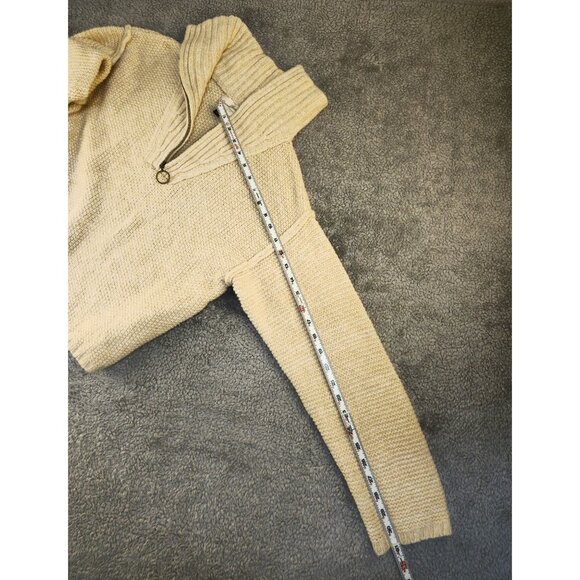 Universal Thread Womens Beige Knit Pullover Sweater With Half-Zip & High Collar - Picture 8 of 10